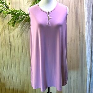 Sympli Sleeveless Tunic Top, Signature Jersey Lagenlook, Minimalist, 14, EUC